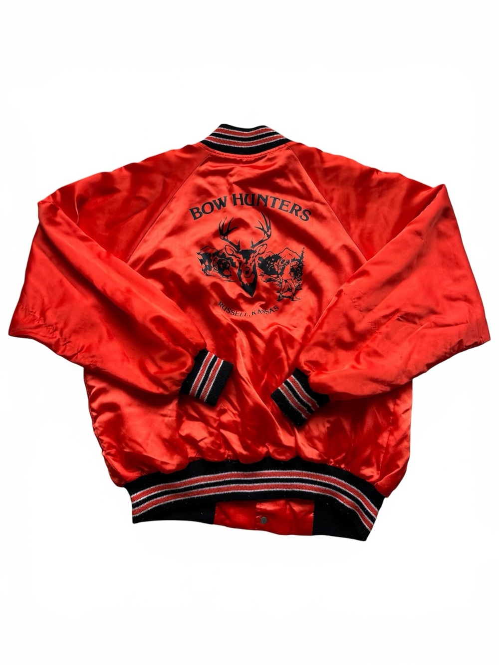 vintage BOW HUNTERS Kansas Deer Graphic bomber jacket